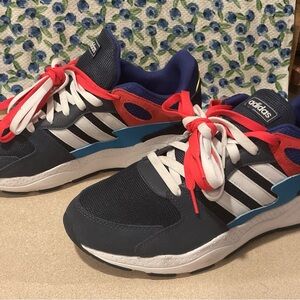 Adidas Blue and Red Sneakers Sporty Design